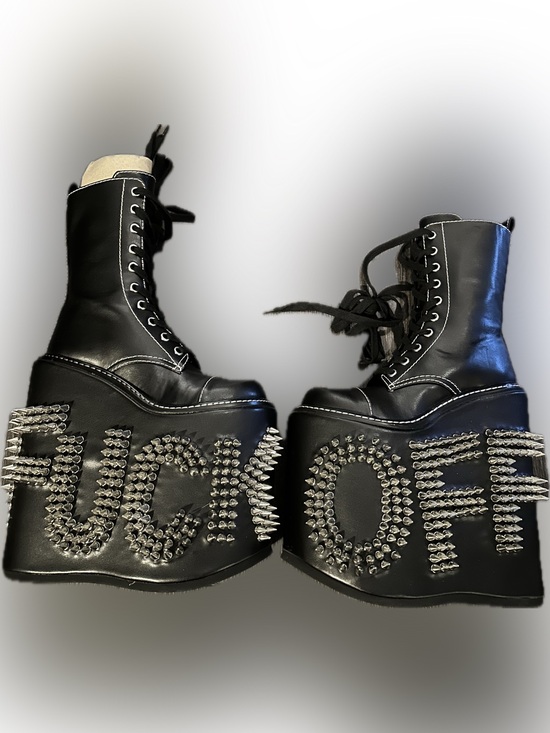 Dolls Kill Shoes - Current Mood F Off Platform Boots